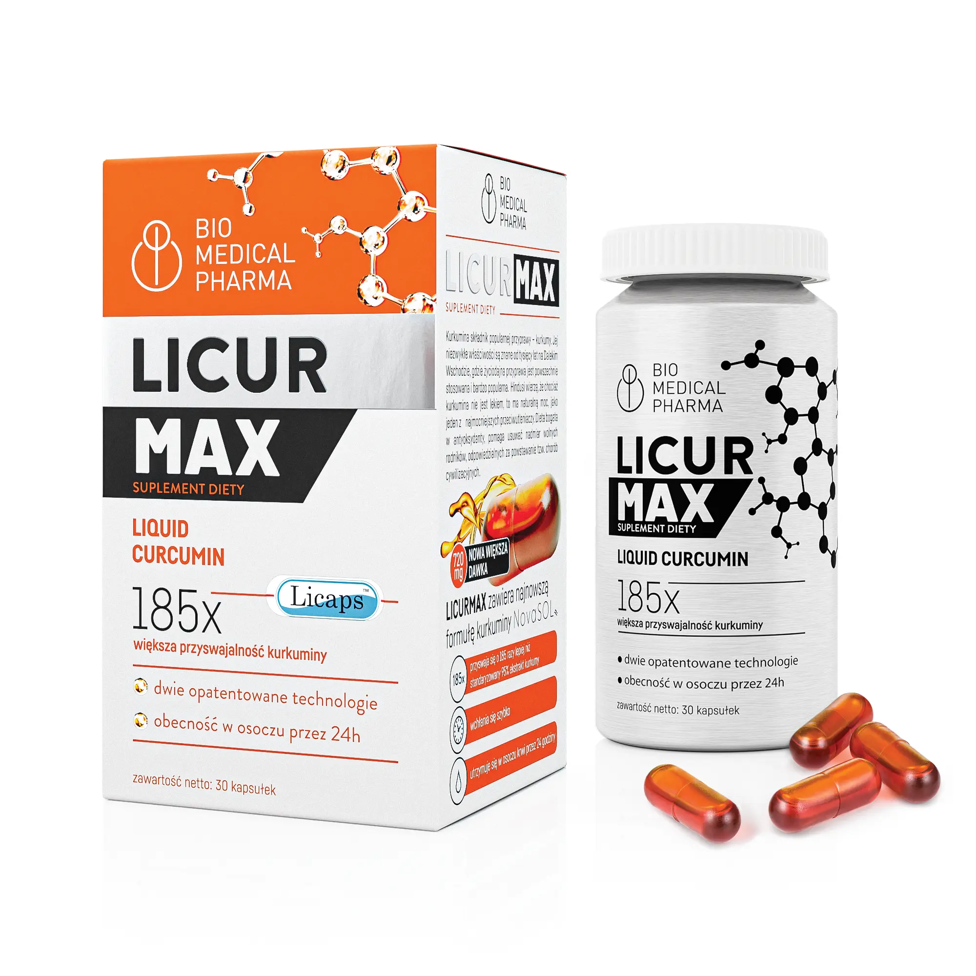 Płynna kurkumina w kapsułkach – Licur Max 30