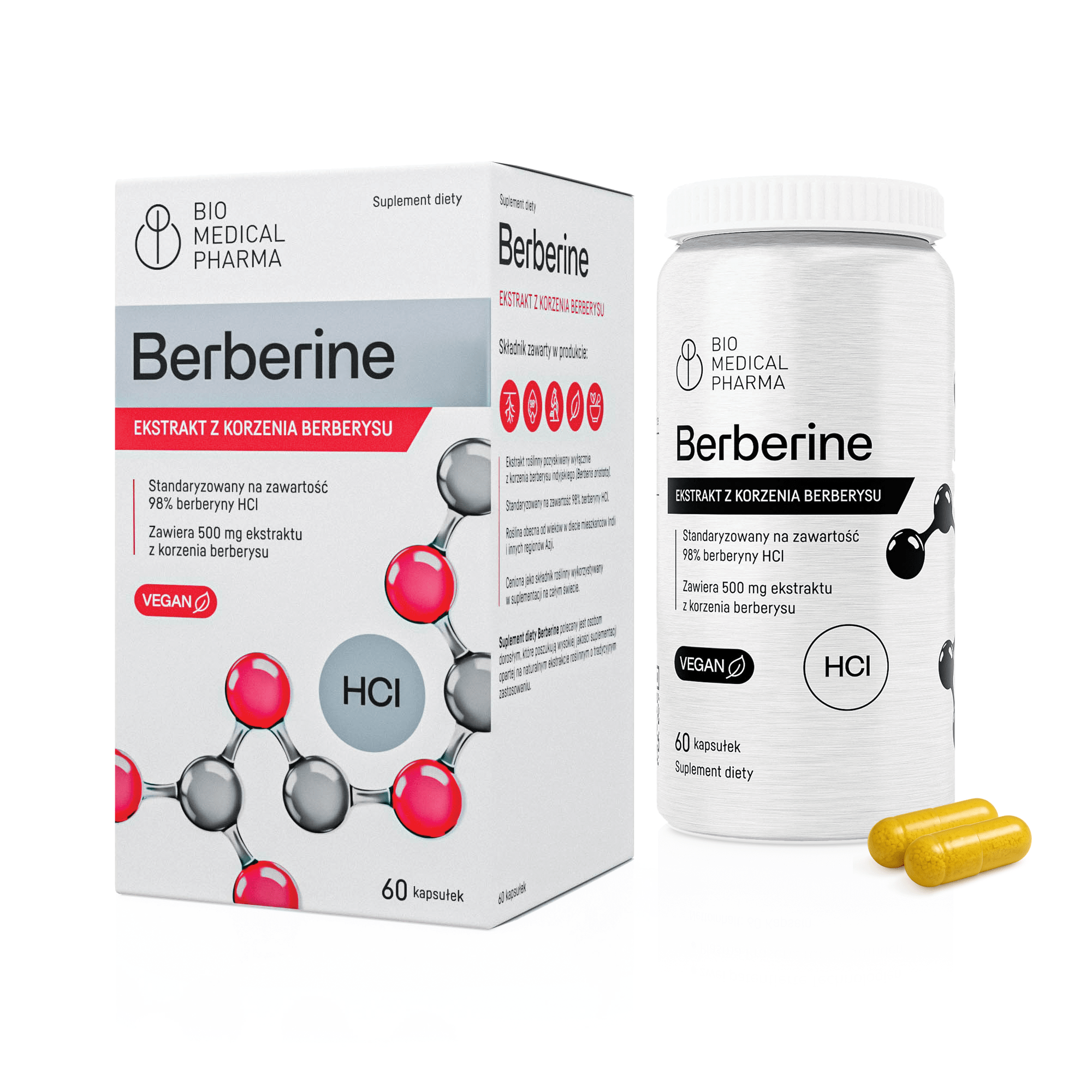 Prawidłowy  poziom cukru i cholesterolu - Berberine HCl